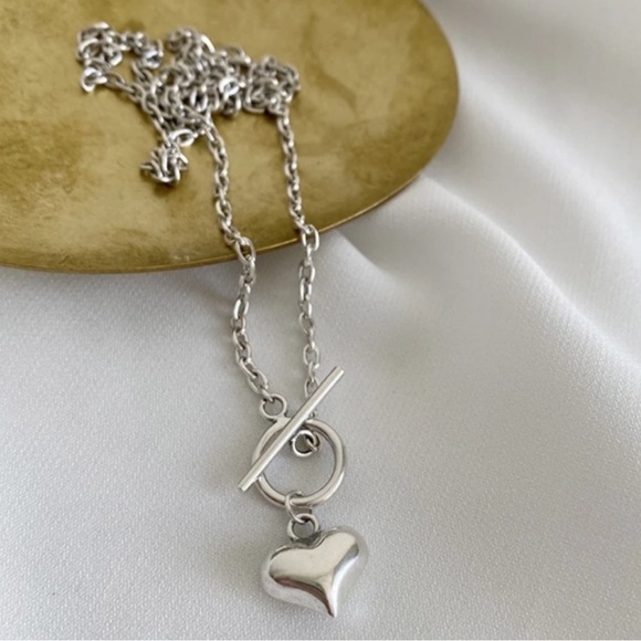 NEW LOVE HEART 925 STERLING SILVER NECKLACE, NICE NECKLACE, CUTE NECKLACE - Picture 2 of 6